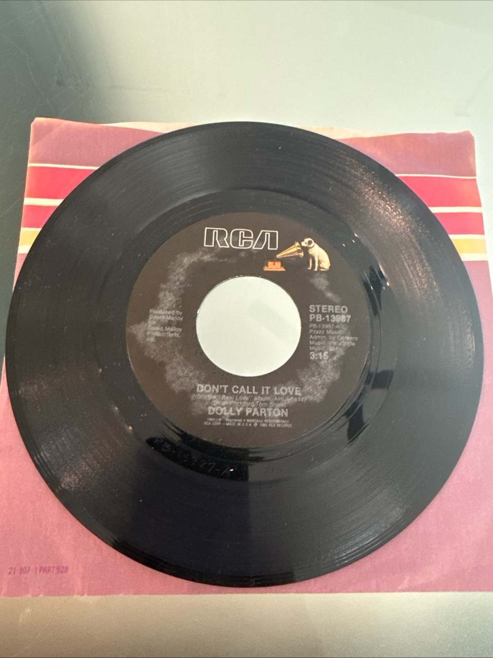 Vintage Dolly Parton 45 Vinyl Record 7" Don’t Call It Love - We Got Too Much